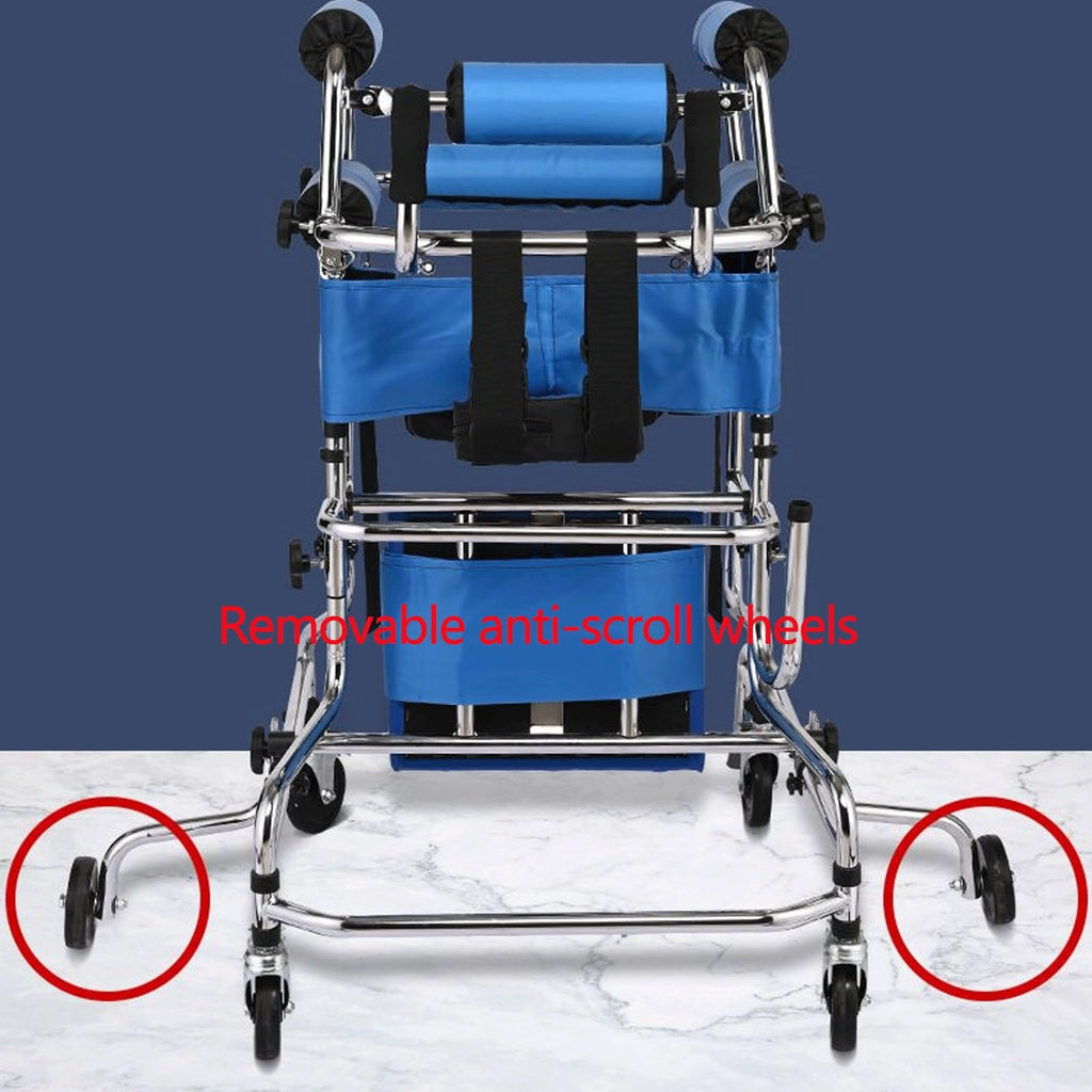 Folding Height-Adjustable Pediatric Walker with Stainless Steel Frame W88774