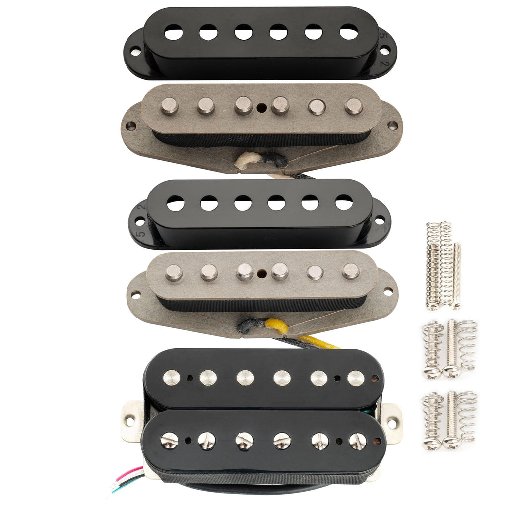 Alnico 5 Staggered Guitar Pickups Set Black E422