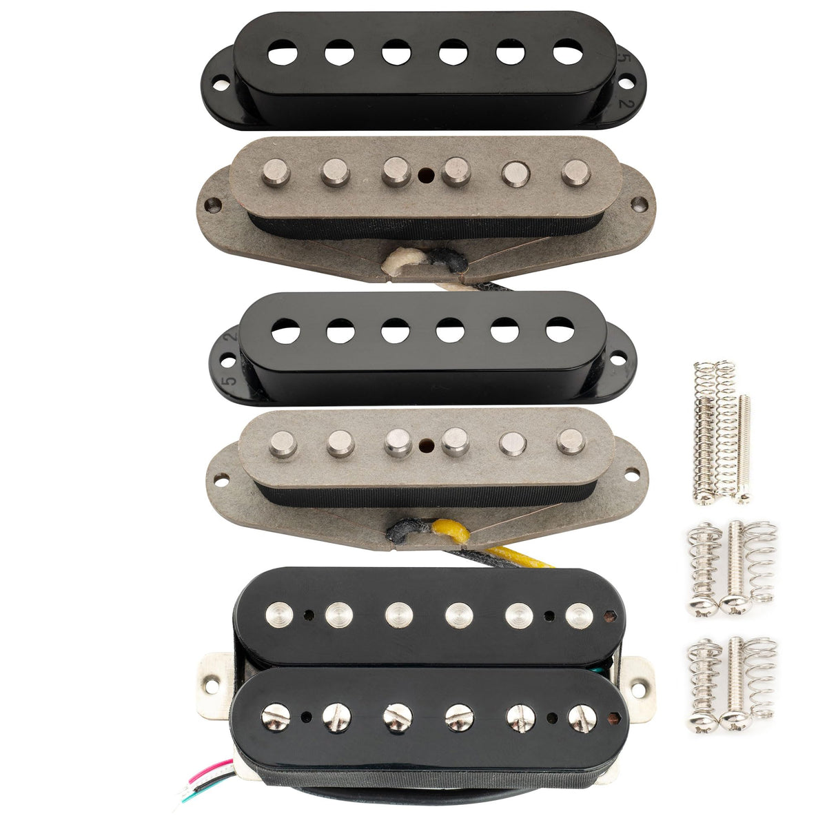 Alnico 5 Staggered Guitar Pickups Set Black E422