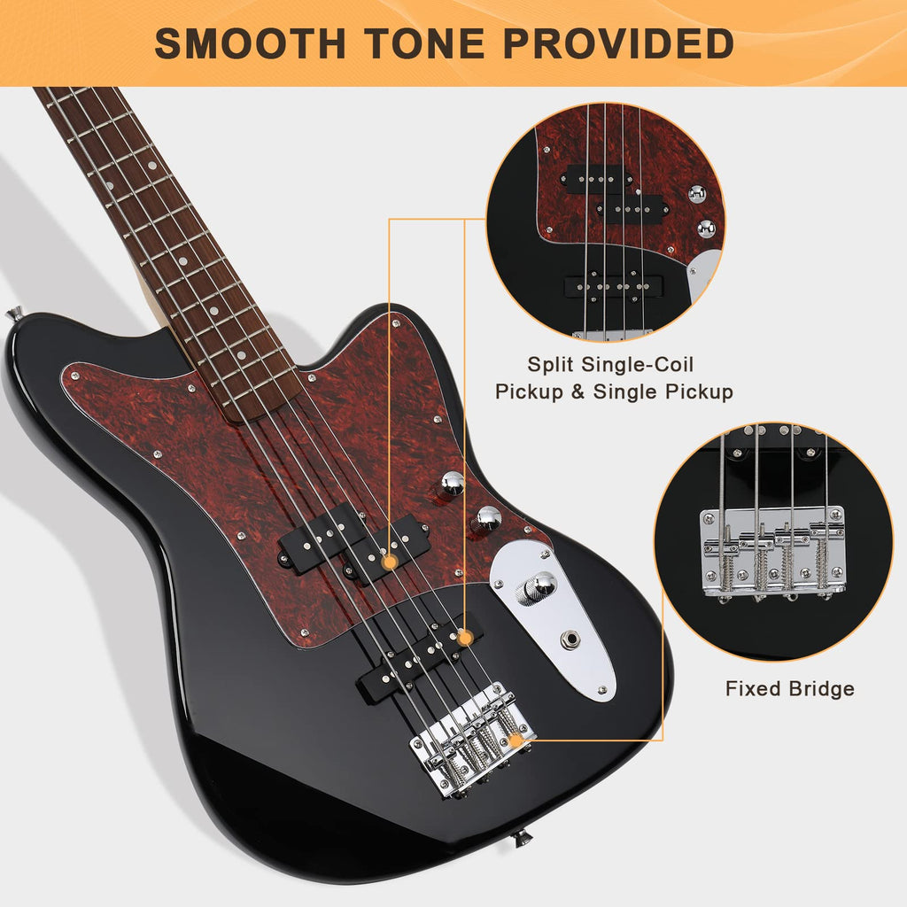4 String Electric Bass Guitar Beginner Kit with Amp U306048