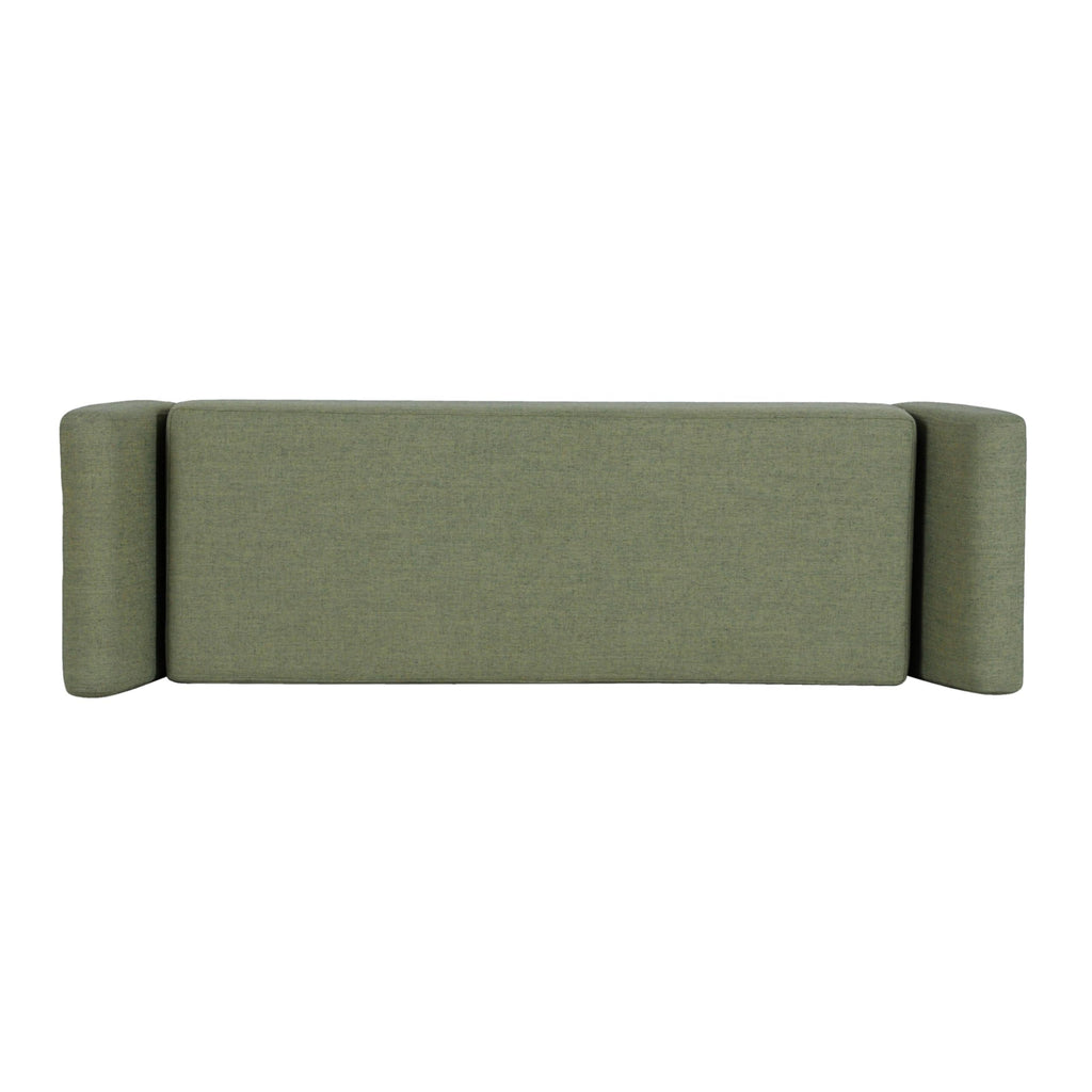 Olive Green Woven Storage Bench with Wood Legs P9783