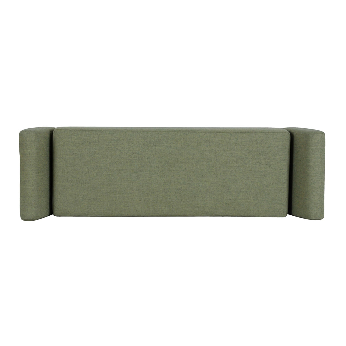 Olive Green Woven Storage Bench with Wood Legs P9783