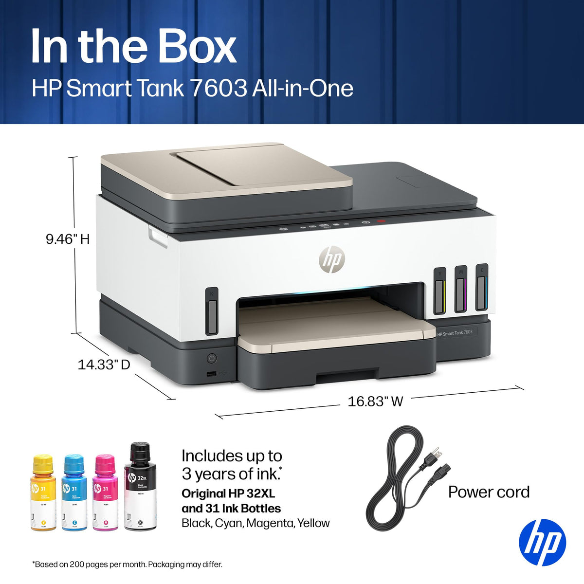 Wireless All-in-One Ink Tank Printer, Scanner, Fax, Copier F6484