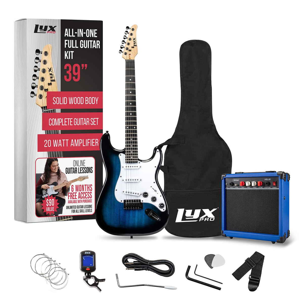 39 inch Electric Guitar Kit with Amplifier Blue C13991