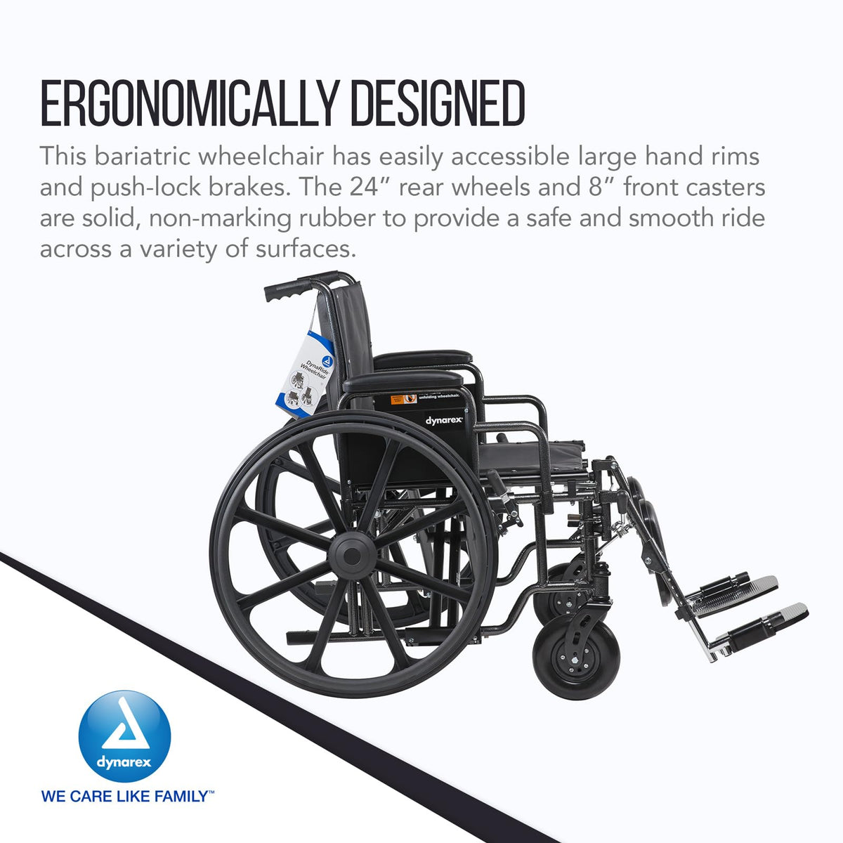Heavy Duty Wheelchair with Detachable Desk Arms F96857
