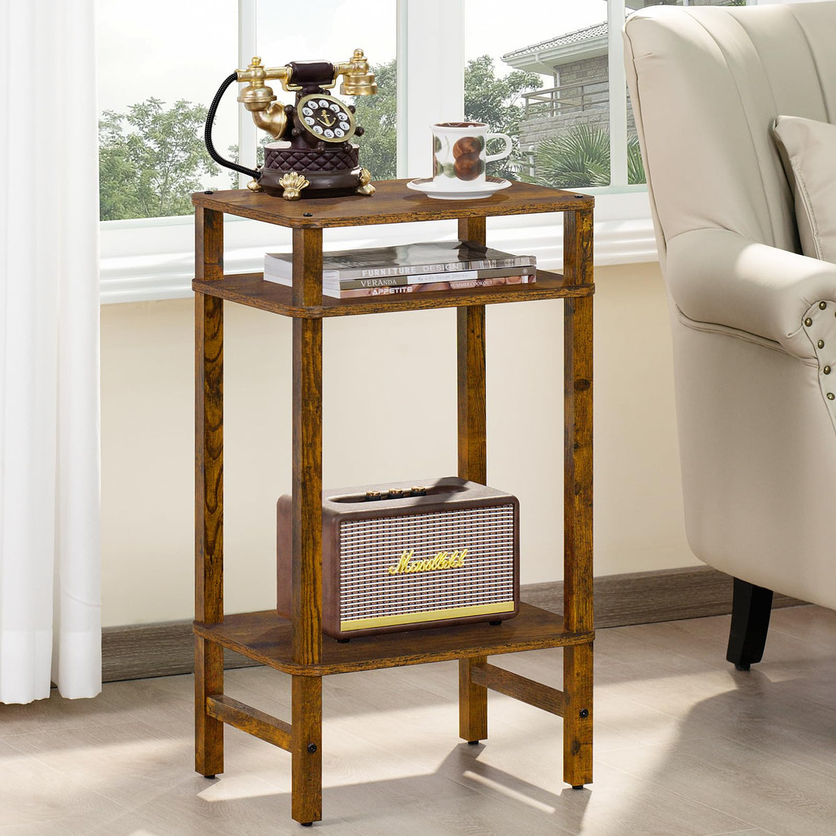 Brown Industrial End Tables Y281