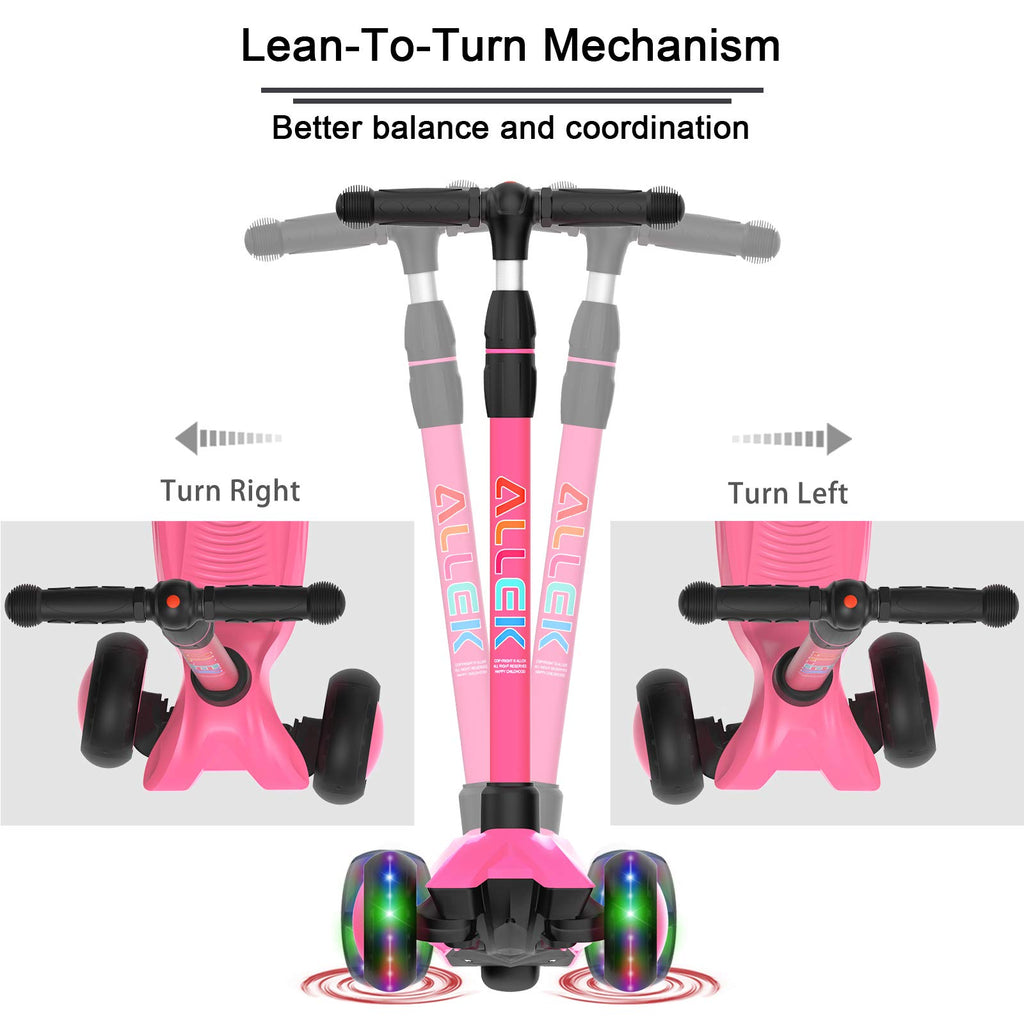 Kick Scooter 3-Wheeled Push Scooter with Light-Up Wheels L94723