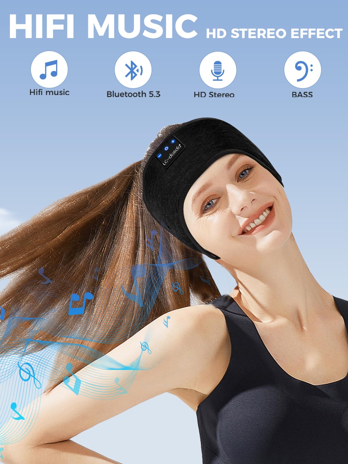 Bluetooth Sleep Headphones Sweat Resistant Wireless Headband I57011