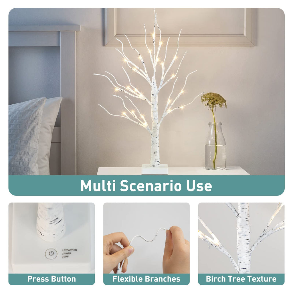 Lighted Birch Tree with LED Lights and Timer I14601