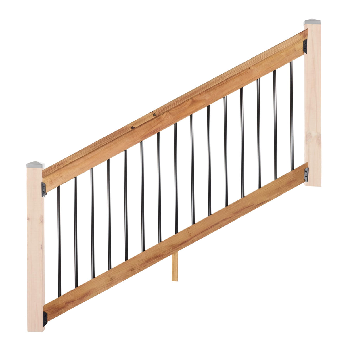 6 ft. Southern Yellow Pine Stair Rail Kit with Black Balusters O1037
