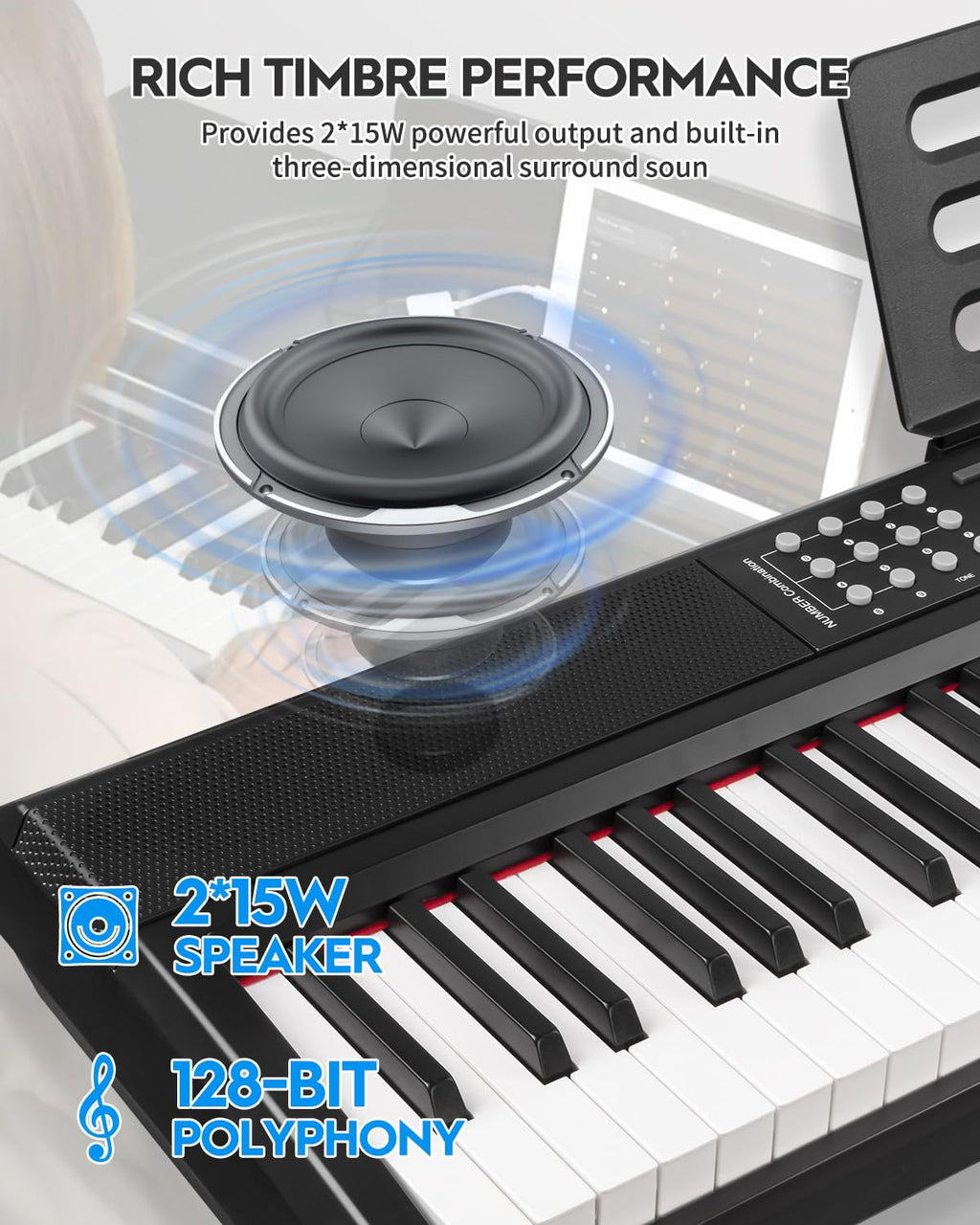 88 Keys Weighted Hammer-Action Digital Piano with Sustain Pedal Q867