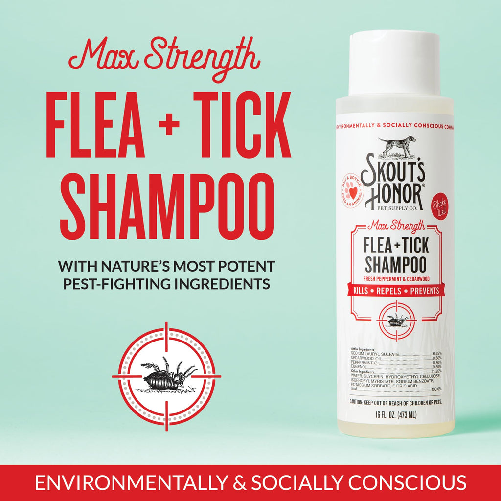 Natural Flea and Tick Dog Shampoo 16 oz L3383