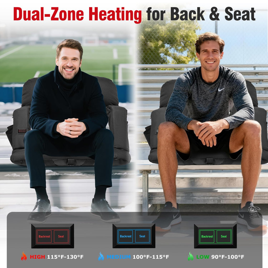 Heated Stadium Seats with Back Support 2 Pack F221708