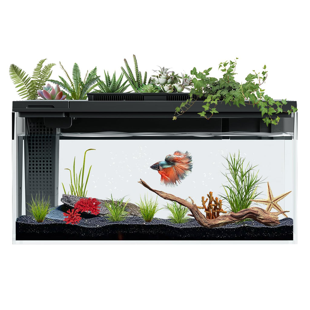 3.7 Gallon Betta Fish Tank Kit with Filter Light Water Pump U9382