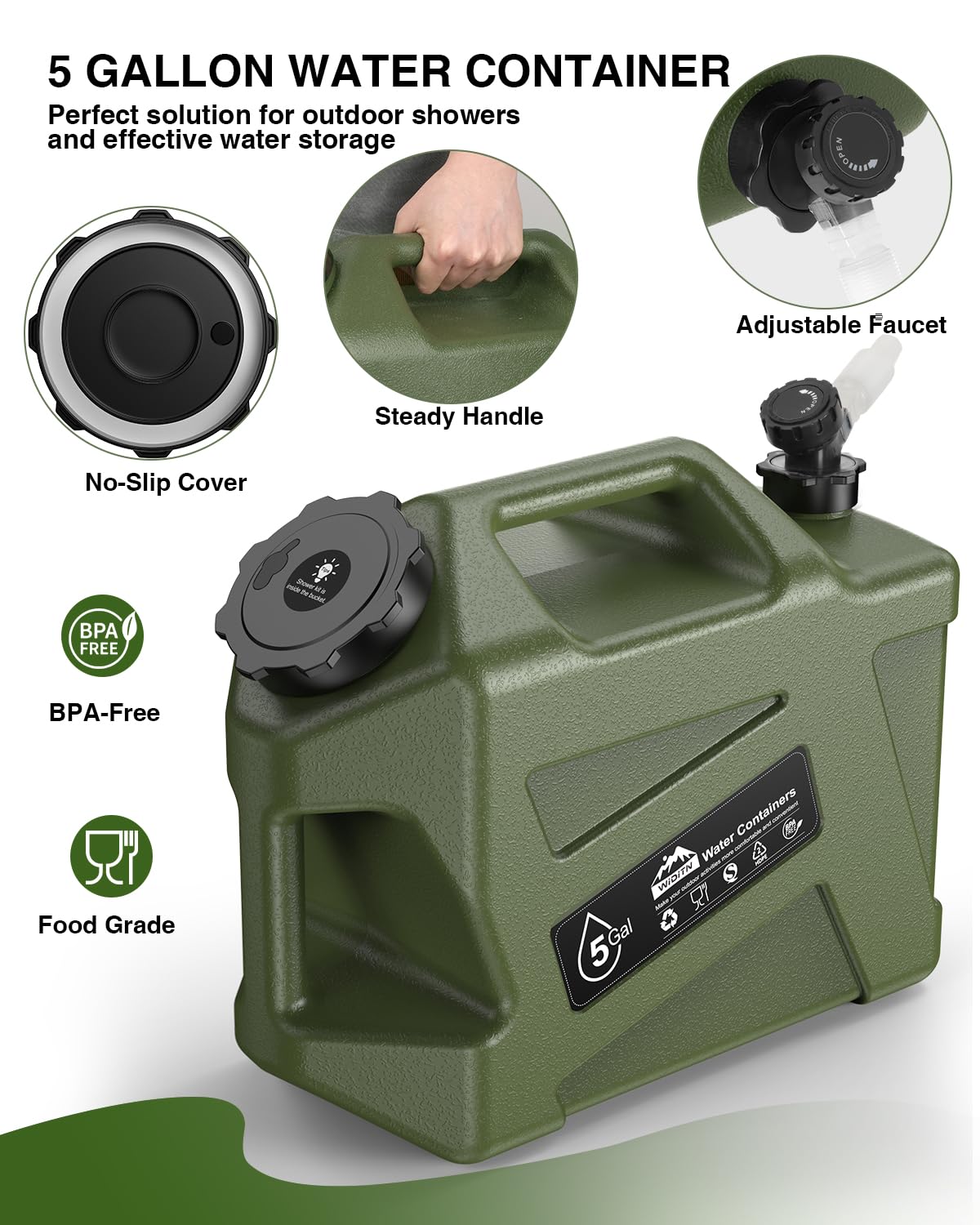 Portable Camping Shower with Water Jug J466772