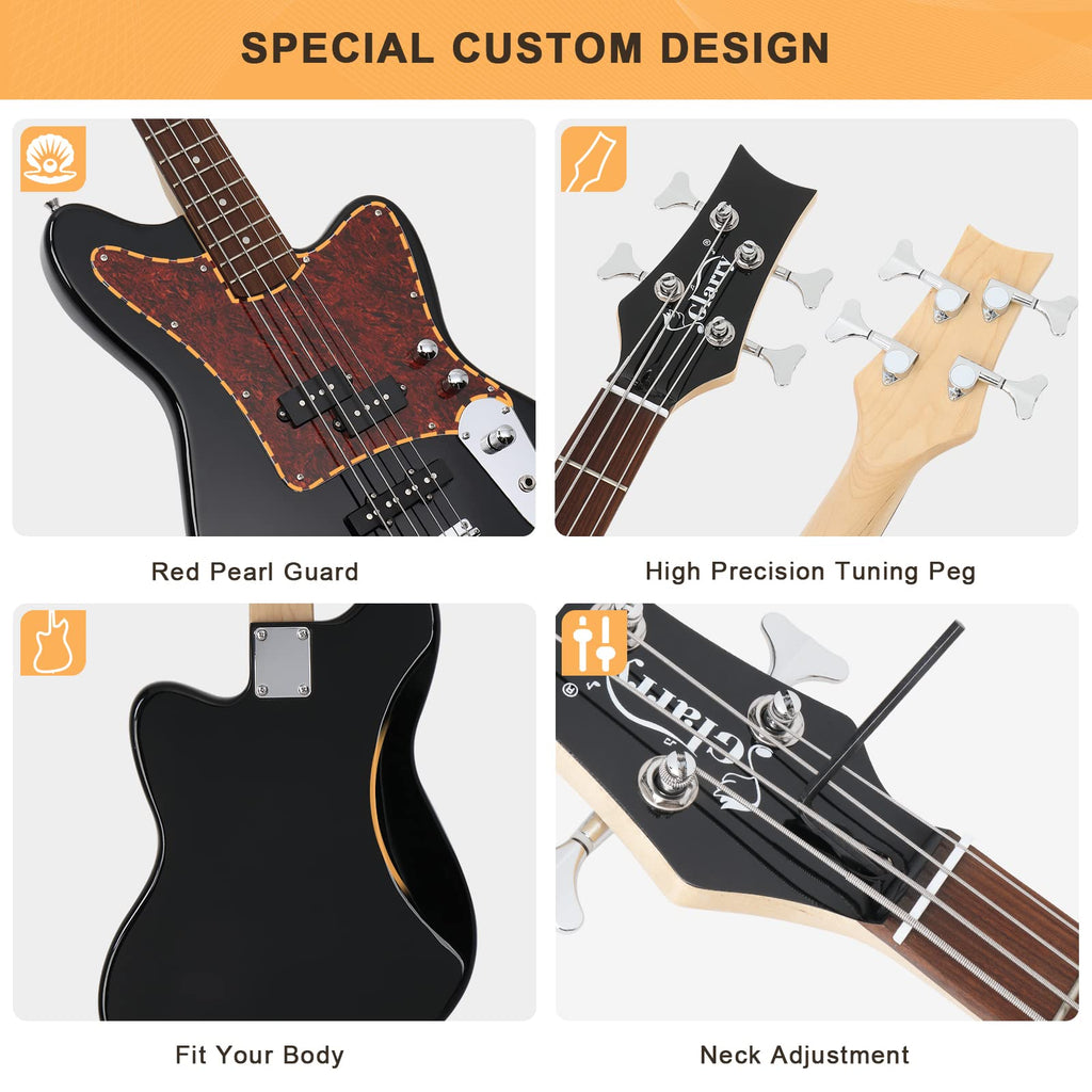 4 String Electric Bass Guitar Beginner Kit with Amp U306048