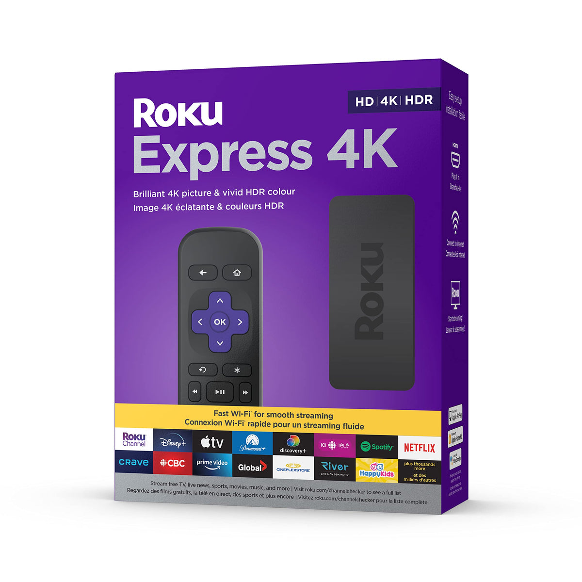 4K HDR Streaming Media Player with HDMI Cable J996