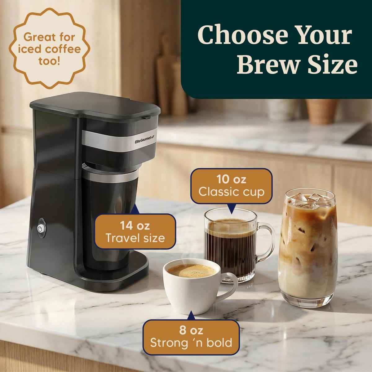 Black Single-Serve Compact Coffee Maker Y556