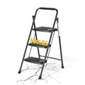 Folding Steel 3-Step Ladder with Handrail Q721161