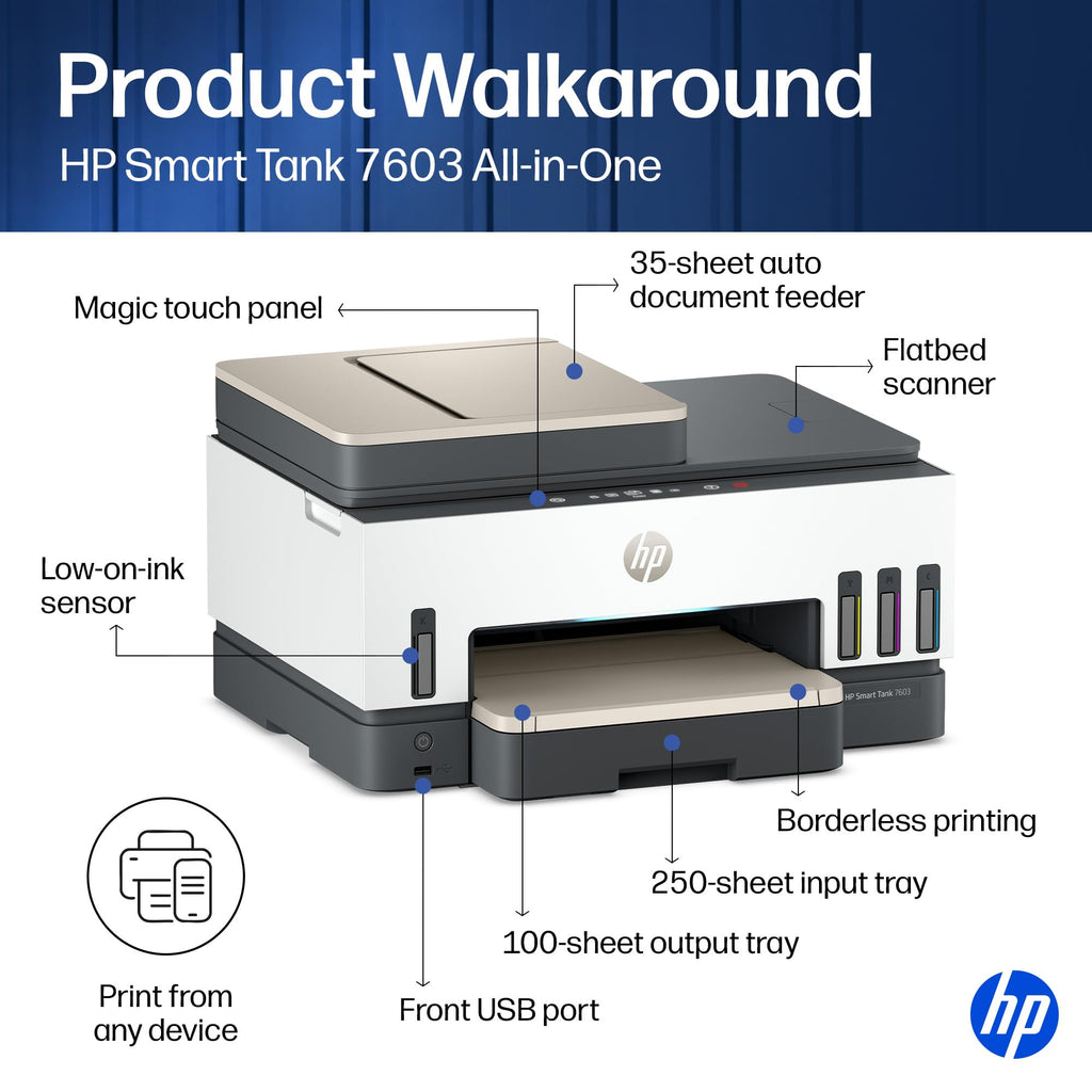 Wireless All-in-One Ink Tank Printer, Scanner, Fax, Copier F6484