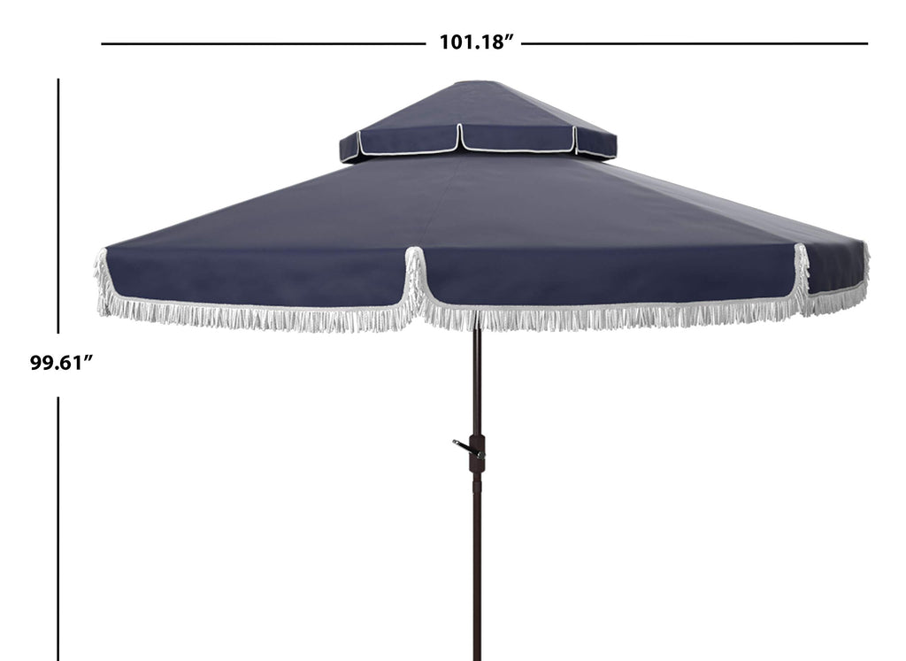 9 ft Navy/White Patio Umbrella E528