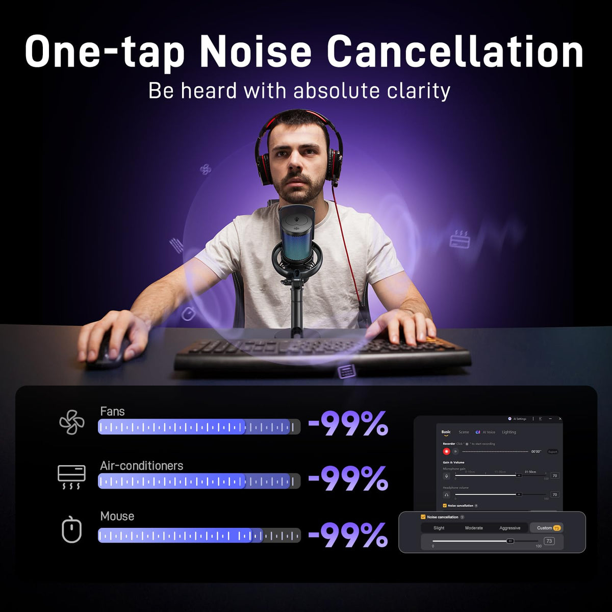 Wireless Gaming Microphone with Boom Arm X149