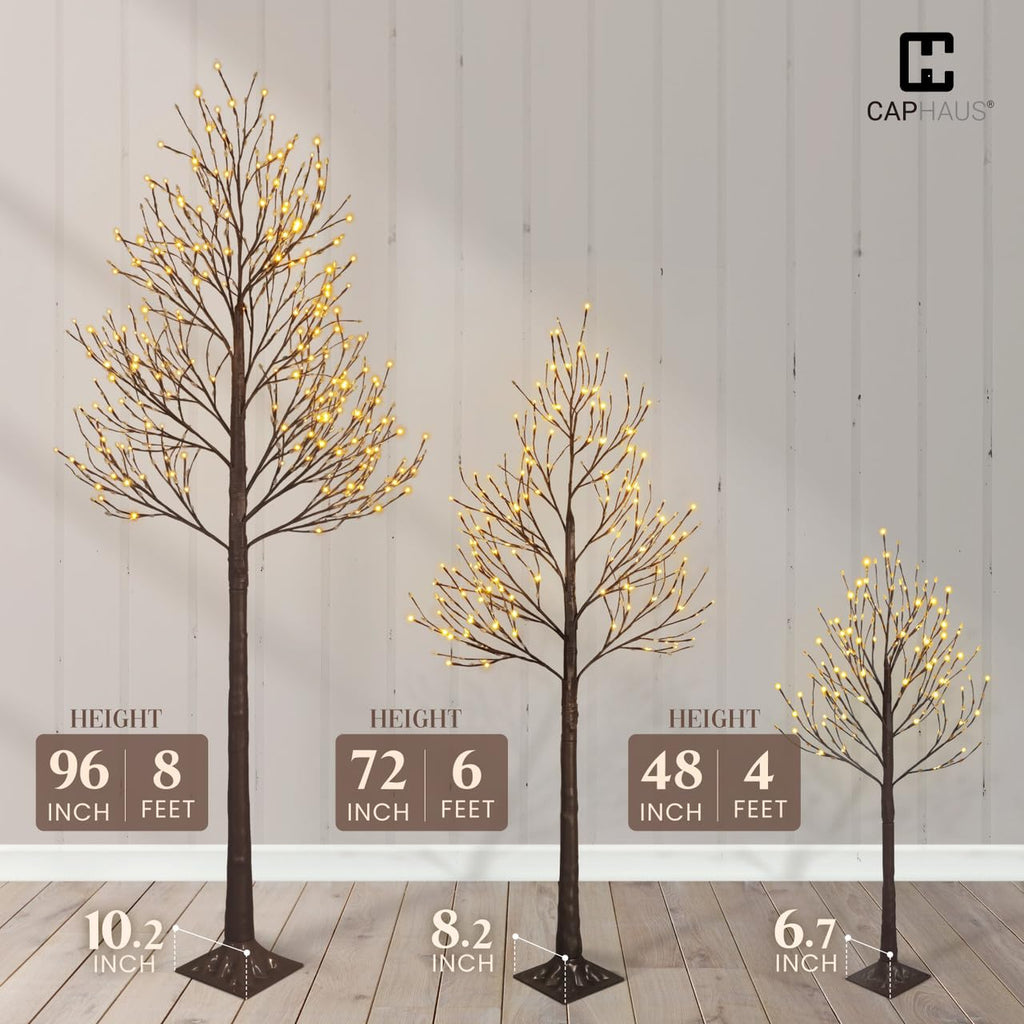 8 Feet Artificial Willow Lighted Twig Tree with 240 Warm White Lights U8263