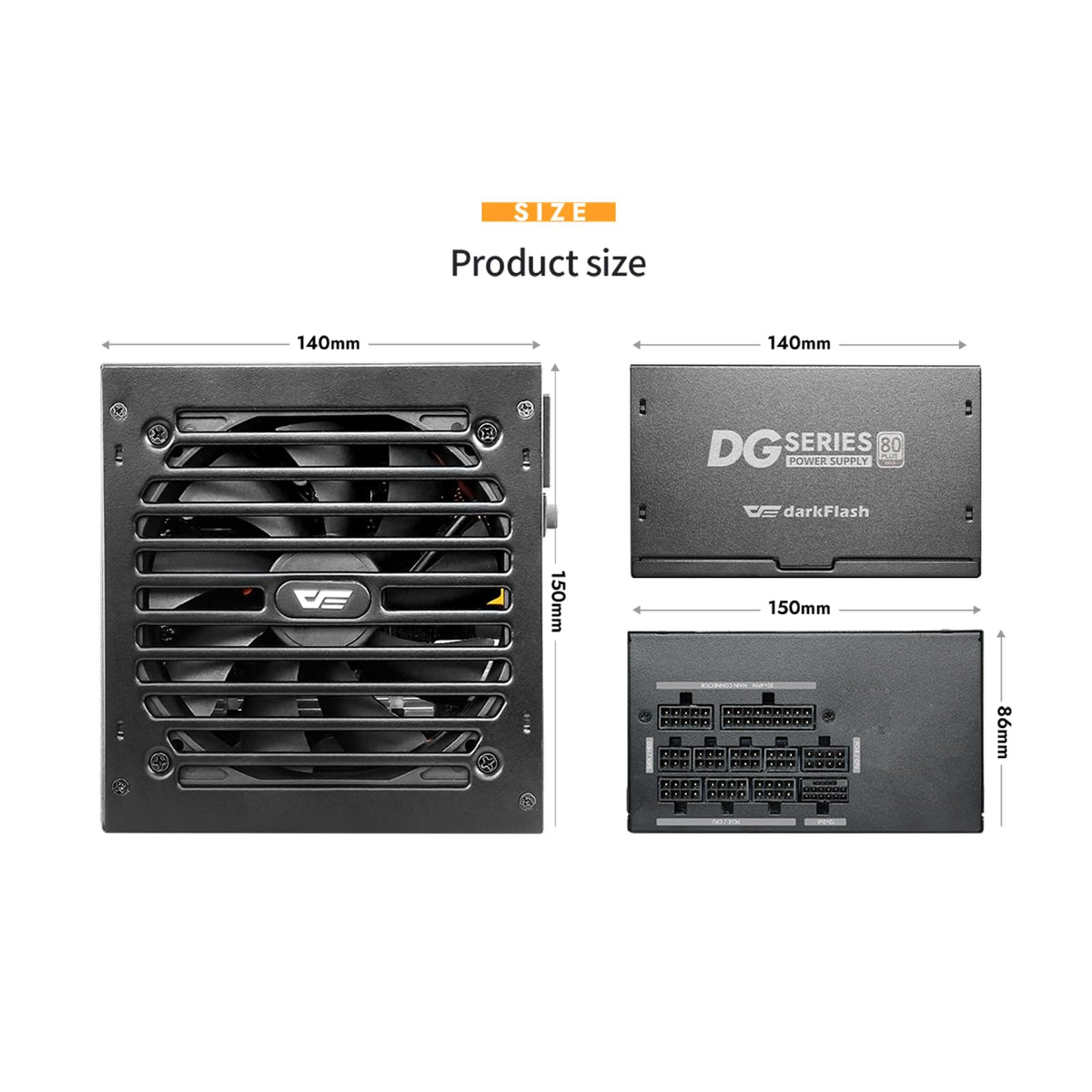 750W 80 Plus Gold ATX 3.1 PCIe 5.1 PC Power Supply, Black Z52753