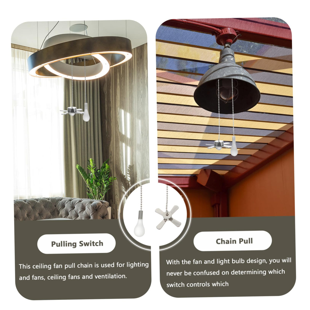 Ceiling Fan Pull Chain Extension 2Pcs V49571