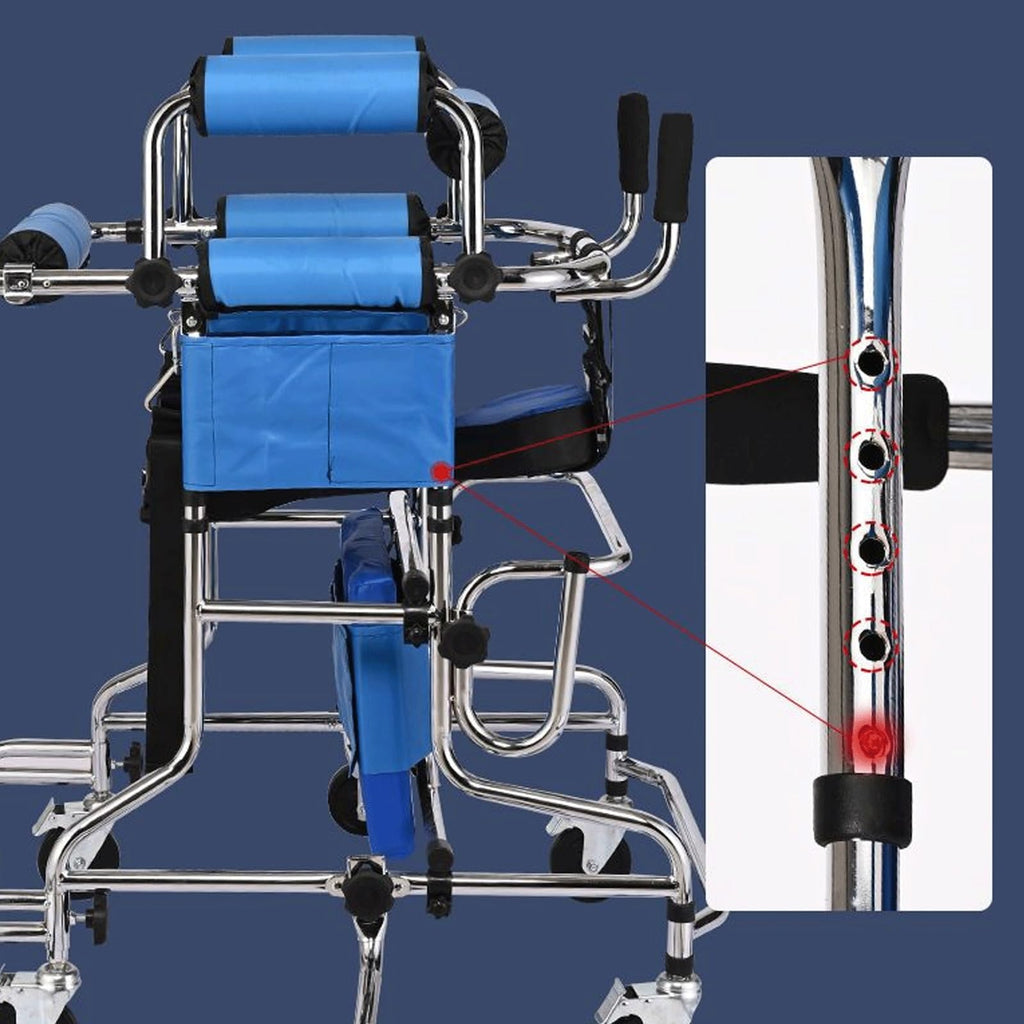 Folding Height-Adjustable Pediatric Walker with Stainless Steel Frame W88774