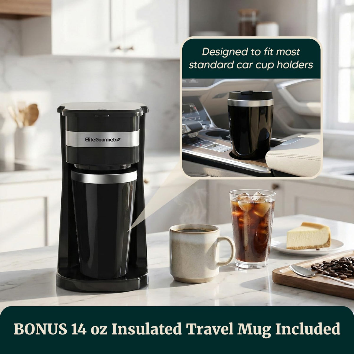 Black Single-Serve Compact Coffee Maker Y556