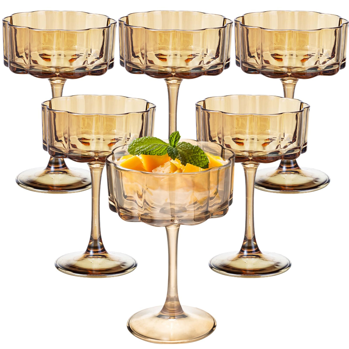 Amber 13oz Glass Coupes Set Of 6 L861154