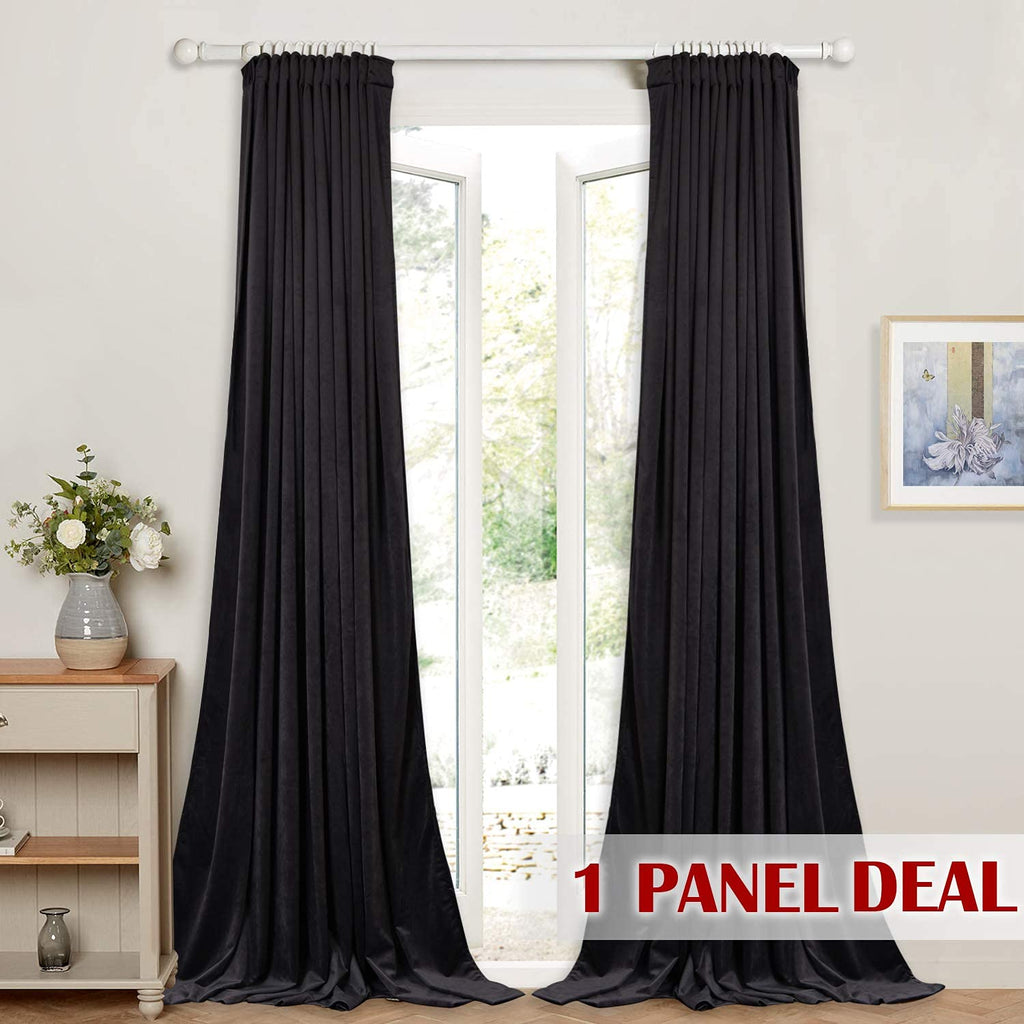 Black Velvet Curtains 1 Panel Y220280
