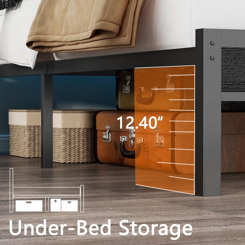 Full Size Bed Frame with Headboard & 2 Fabric Drawers S77307
