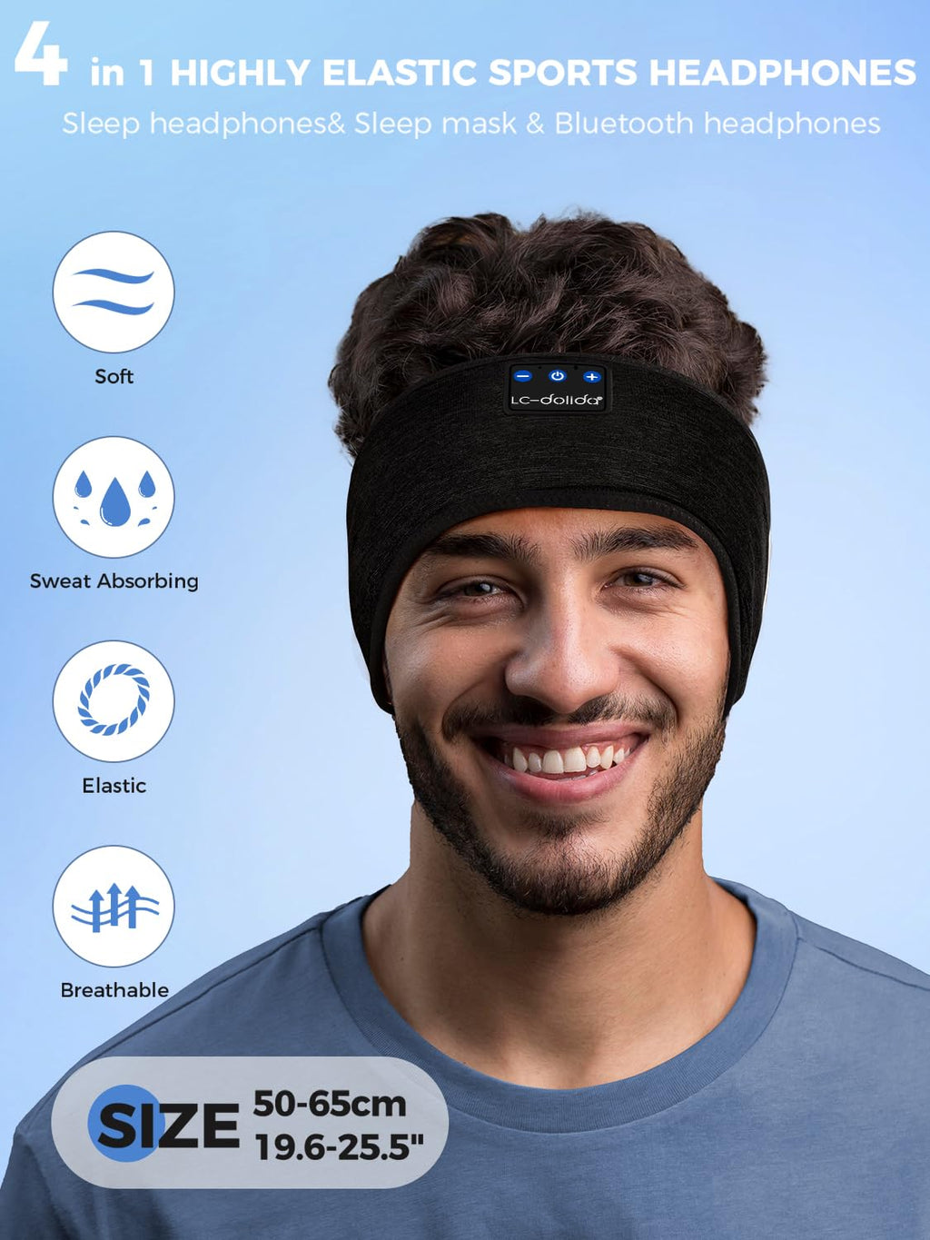Bluetooth Sleep Headphones Sweat Resistant Wireless Headband I57011