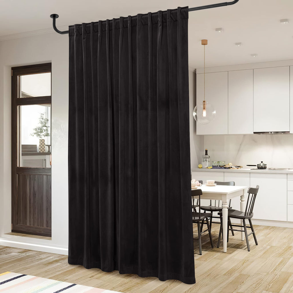Black Velvet Curtains 1 Panel Y220280