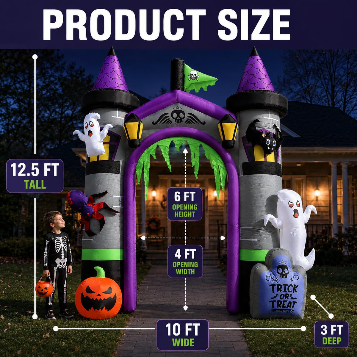 12.5 FT Inflatable Halloween Archway I8418