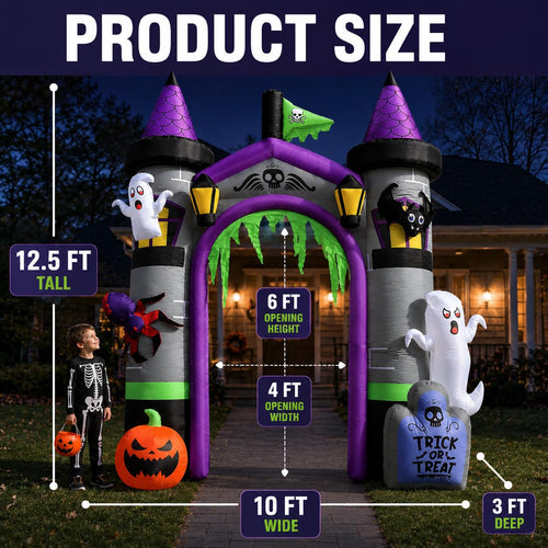 12.5 FT Inflatable Halloween Archway I8418