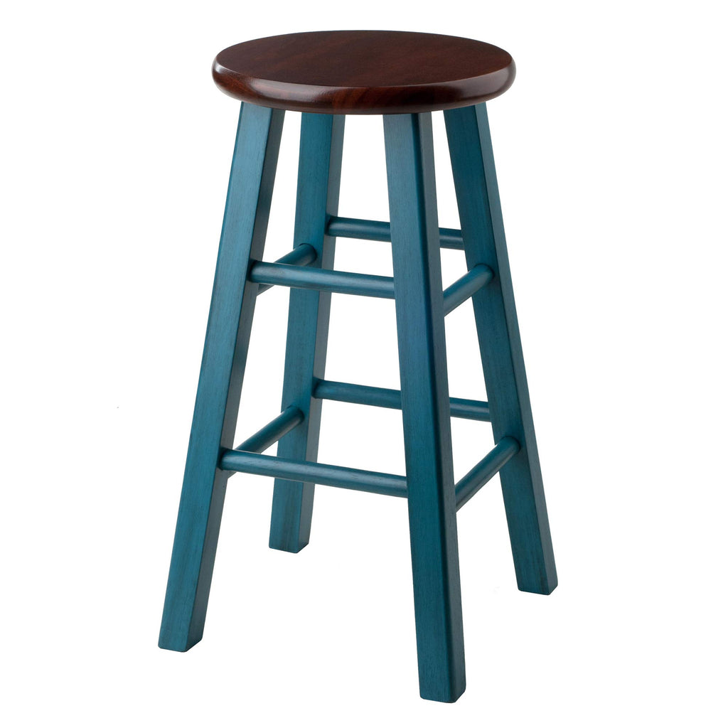 Rustic Teal Walnut Stool A32683