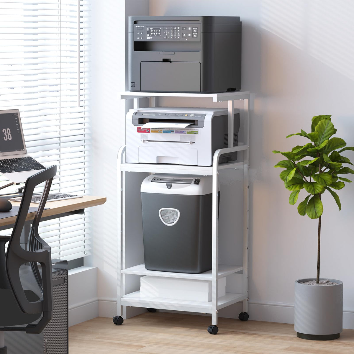 4-Tier Printer Stand with Storage Shelf R49395