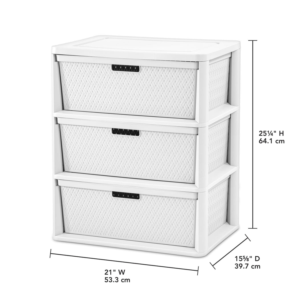 White 3 Drawer Storage Tower B8310