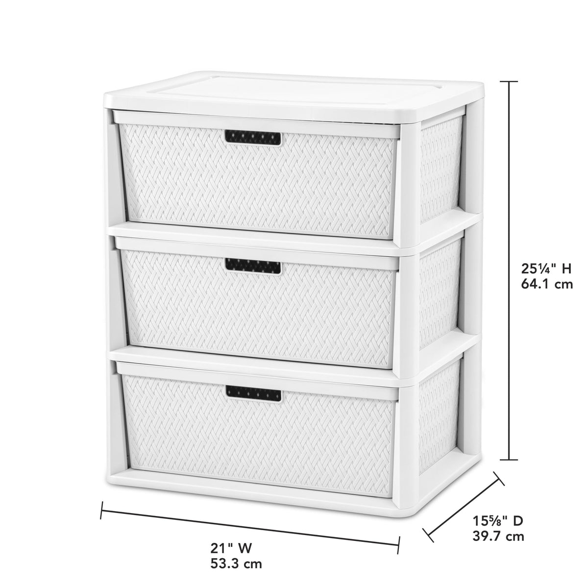 White 3 Drawer Storage Tower B8310