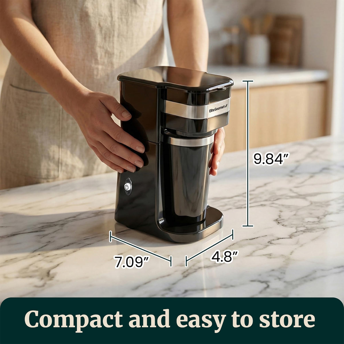 Black Single-Serve Compact Coffee Maker Y556