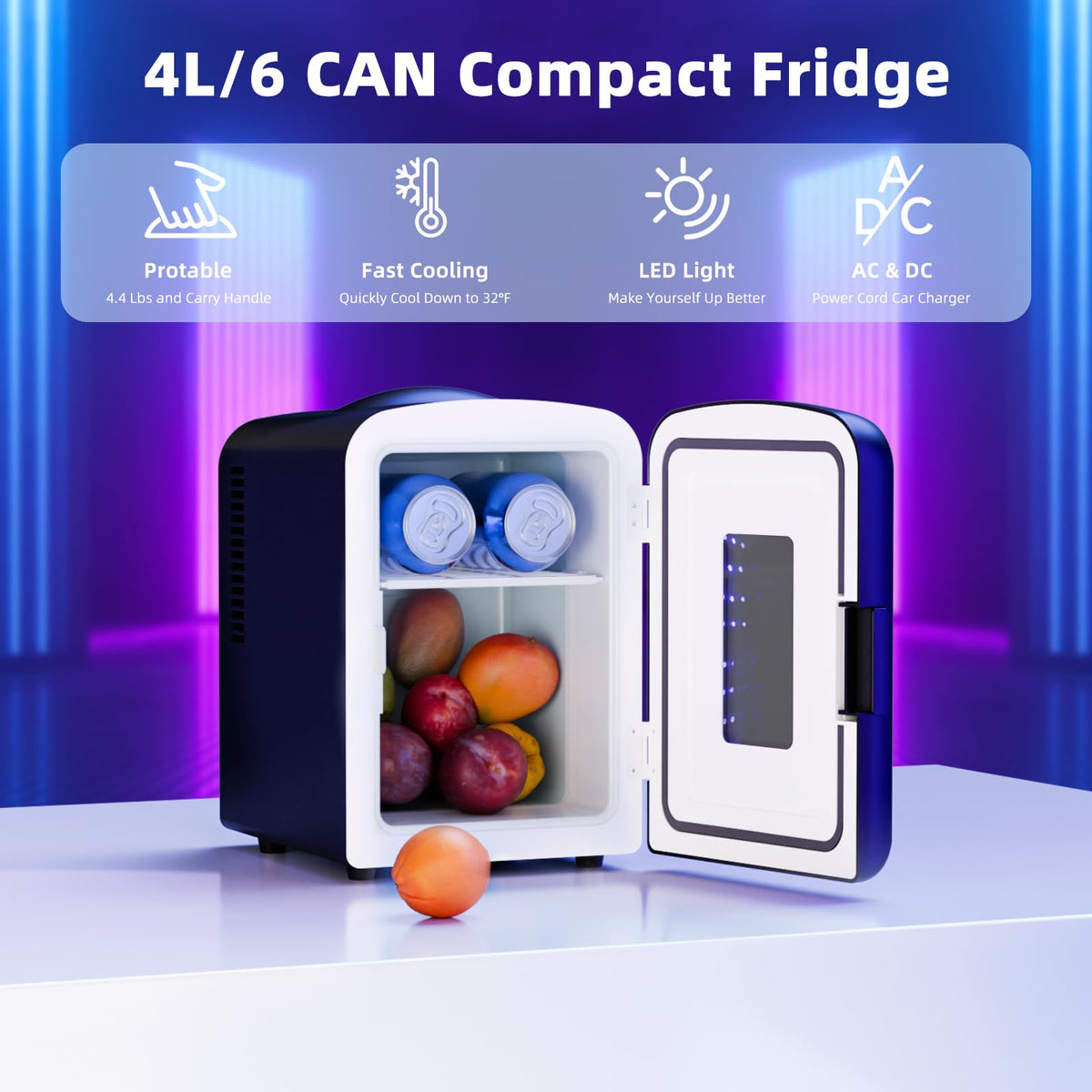 Black 4L Mini Refrigerator B1900