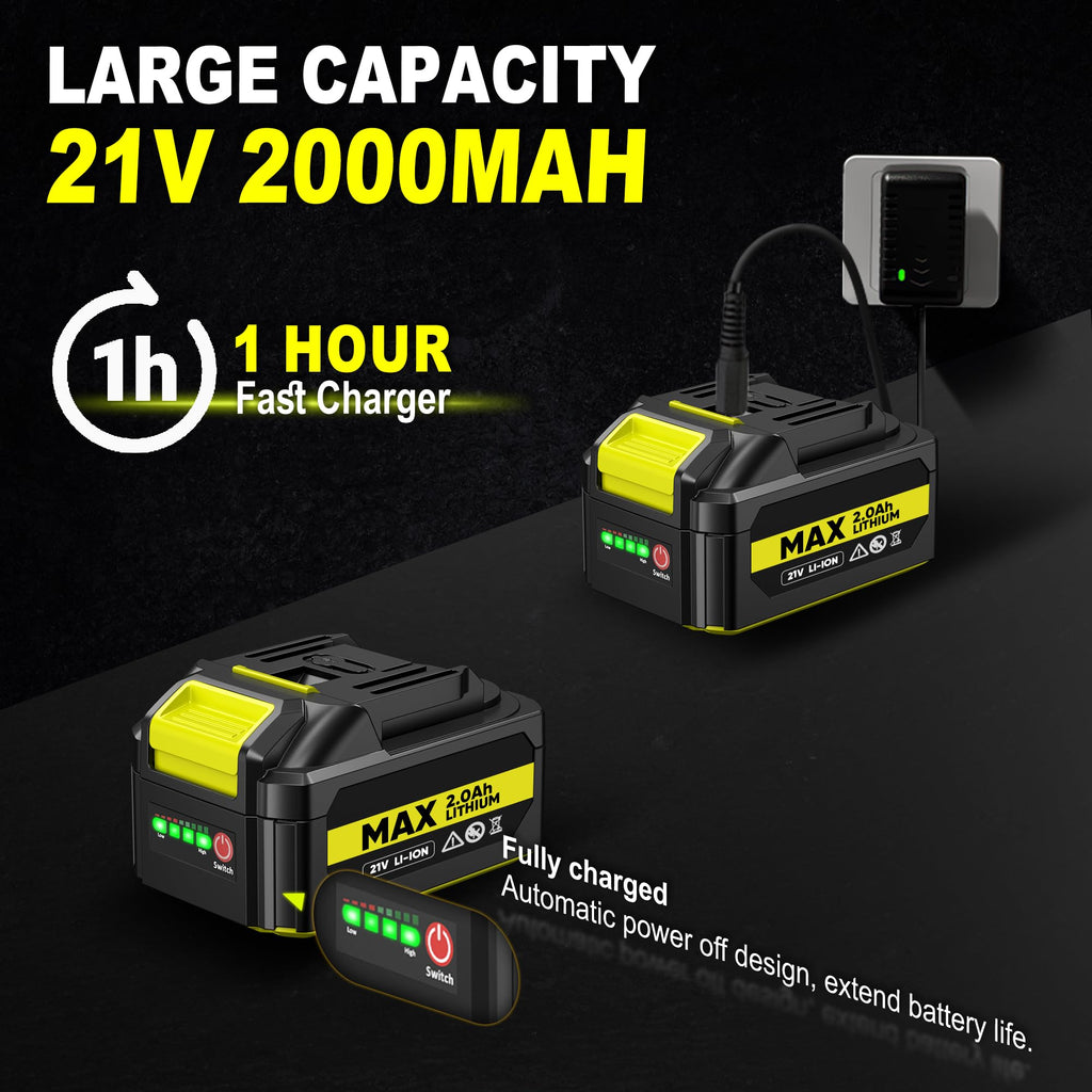 2" Cordless Brad Nailer, 2-in-1 21V Electric Brad Nailer with Battery D99948