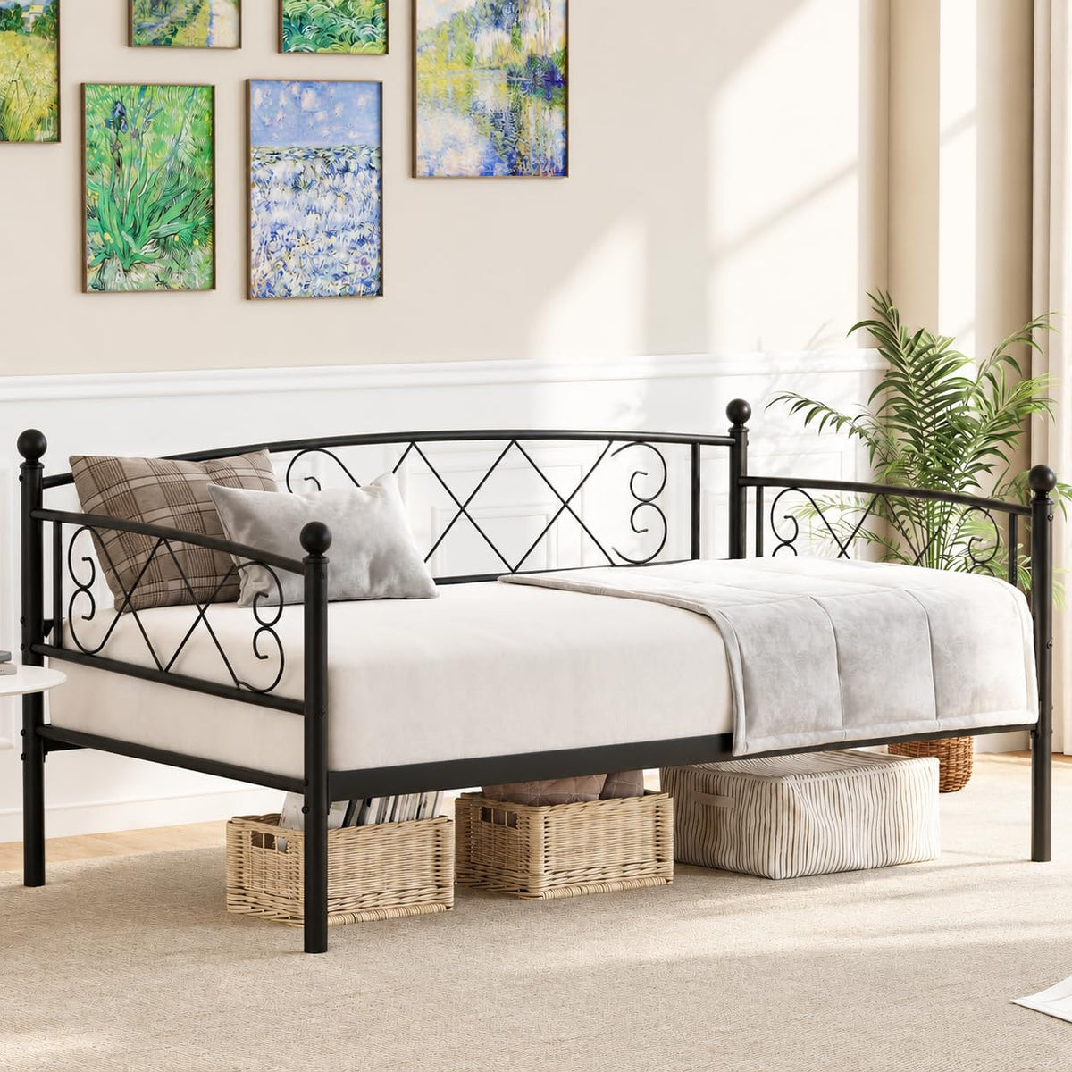 Twin Daybed with Trundle and Heart-Shaped Headboard X8118