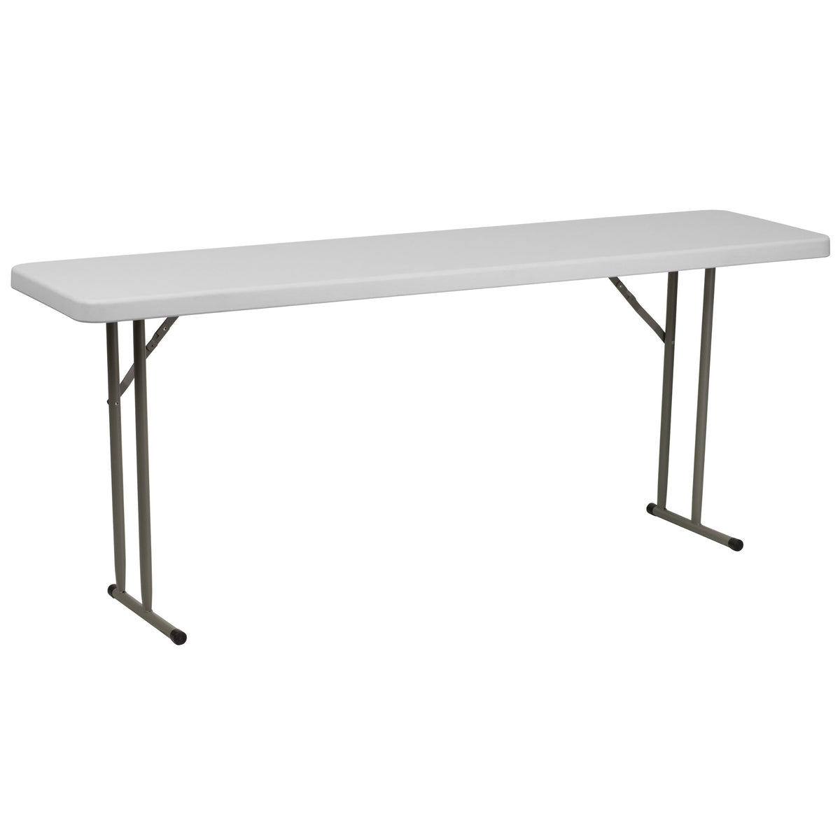 6-Foot Rectangle Granite White Plastic Folding Training Table L445944