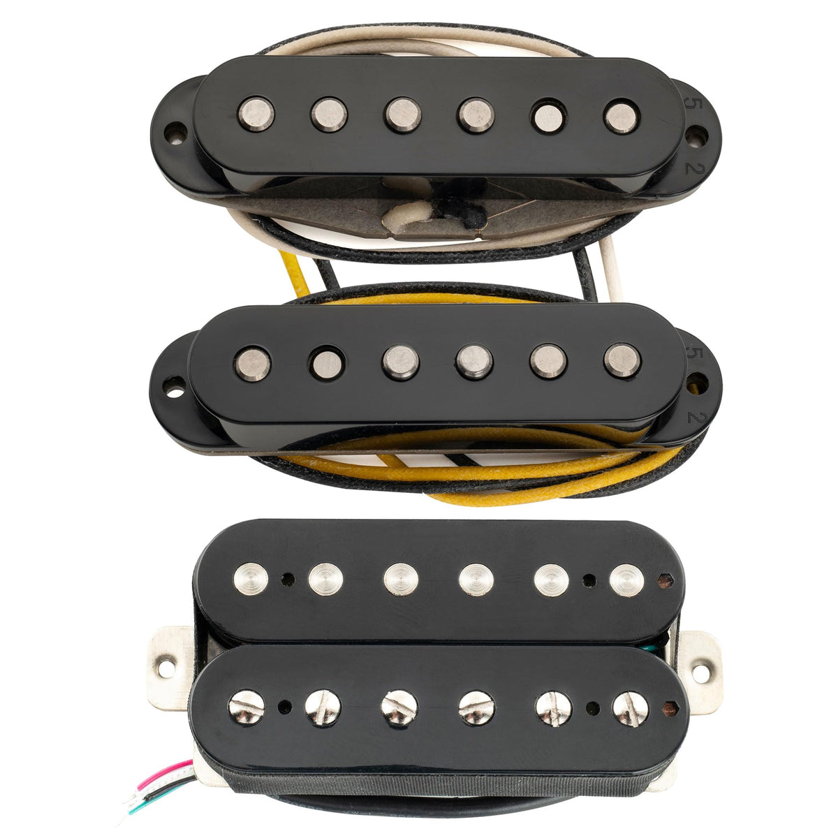 Alnico 5 Staggered Guitar Pickups Set Black E422