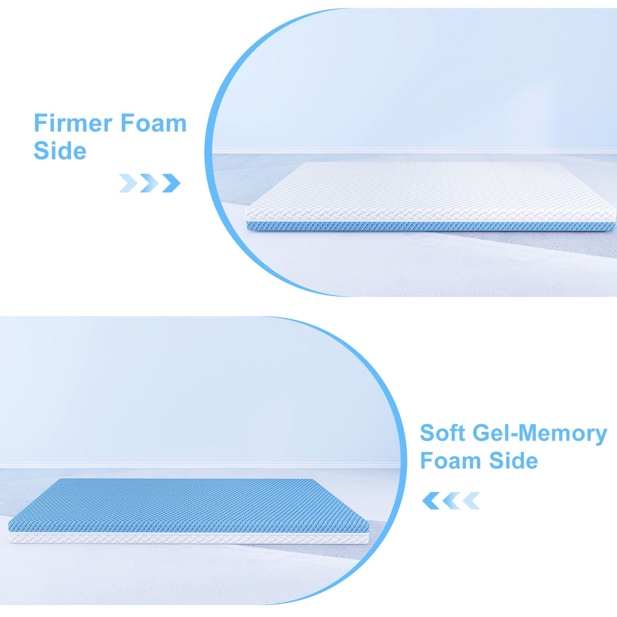 5"x 27.5"x52" 2-Stage Dual-Sided Mattress with Waterproof Removable Cover J9386