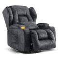 Manual Swivel Rocker Recliner Chair Velvet Grey G6107